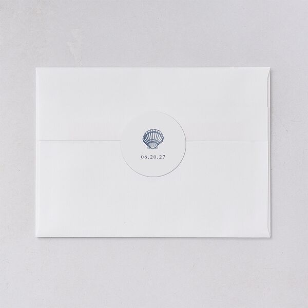 Classic Shell Wedding Stickers Royal Blue