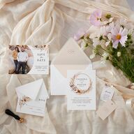 Bohemian Floral Hoop Favor Gift Tags Camel Signature