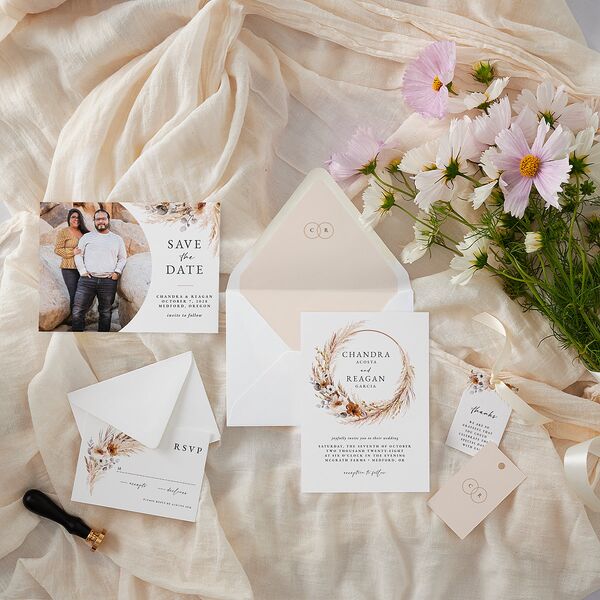 Bohemian Floral Hoop Favor Gift Tags Camel Signature