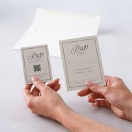 Vintage Script QR Code RSVP Cards Midnight Signature Standard