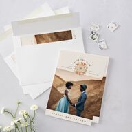 Intricate Vintage Save The Date Cards Peach Pink Signature smooth Blank No