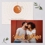 Disco Love Save the Date Cards Umber Signature smooth Blank No Standard