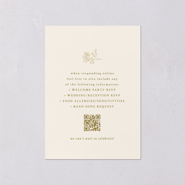 Antique Botanical Garland Wedding Response Cards Champagne Signature Standard