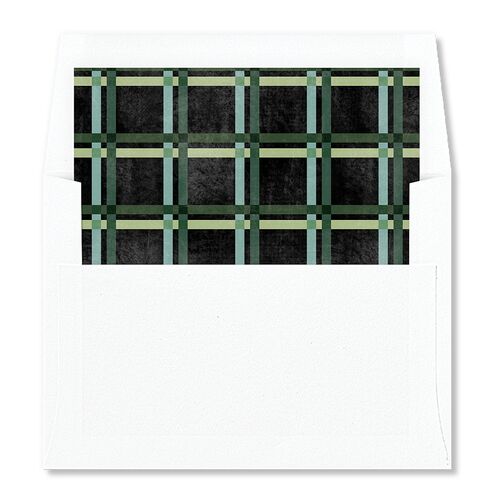 Plaid Window Envelope Liners Hunter Green Standard