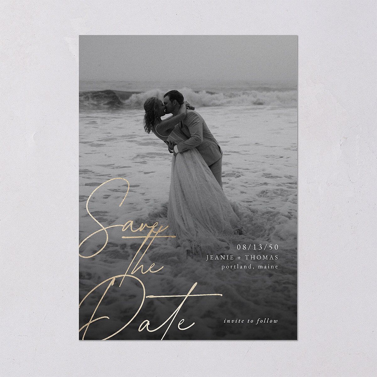 Gilded Corner Save The Date Cards — view 2