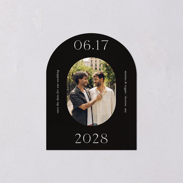 Urbanite Oval Save the Date Petite Cards Midnight Signature smooth Blank No Arch