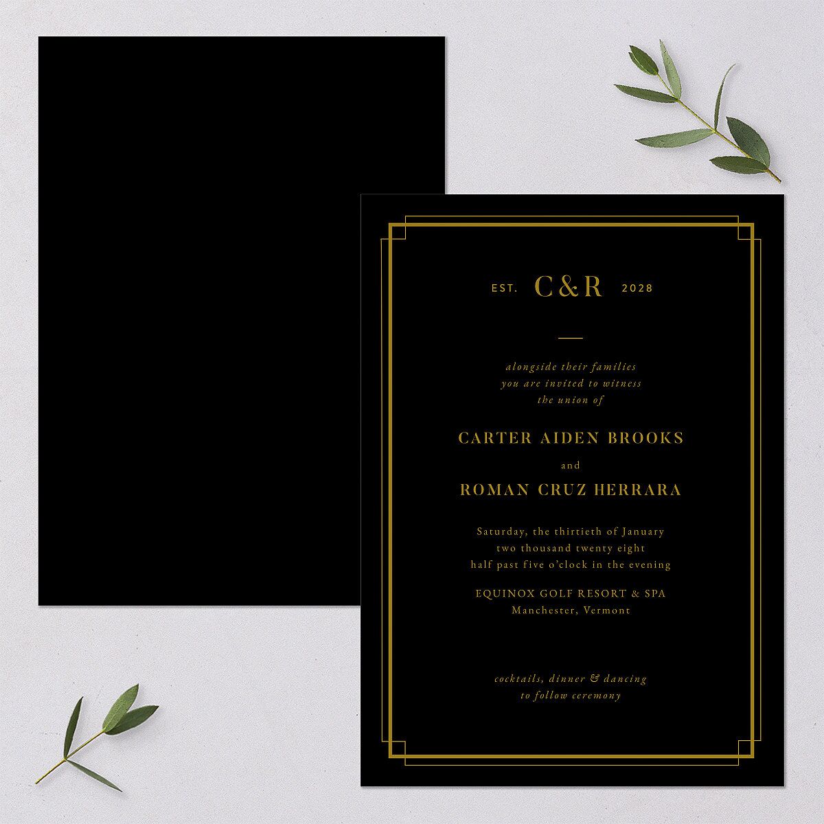 Luxe Monogram Wedding Invitations — view 1