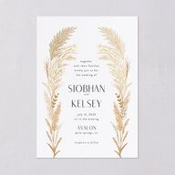 Regal Pampas Wedding Invitations Gold Pure White Signature Blank No Standard
