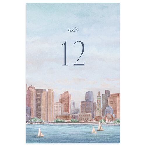 Boston Skyline Table Numbers Midnight Navy Signature