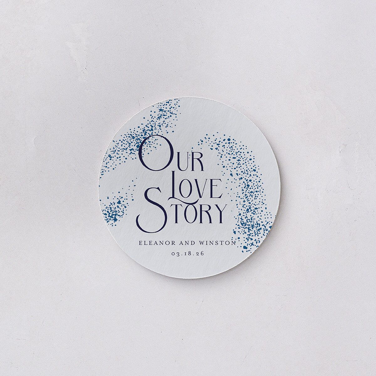 Be Our Guest Coasters Navy Cardboard Circle