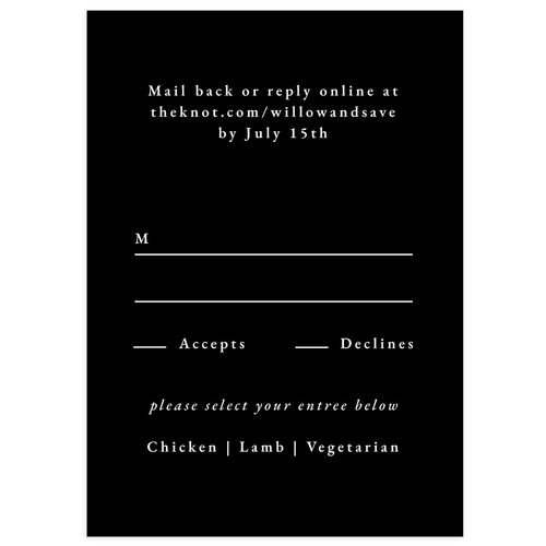 Elegant Snapshot Wedding Response Cards Midnight Signature Standard