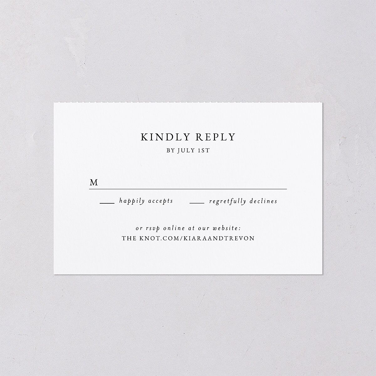 Romantic Photo All-in-One Wedding Invitations Midnight Signature Light Both Recipient and Return Addresses No