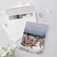 Elegant Lighthouse Save The Date Cards Maritime Signature smooth Blank No Standard