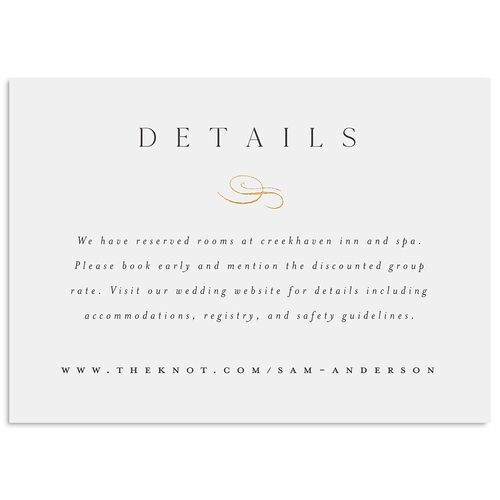 Flourishing Love Wedding Event Detail Cards Gold Charcoal Signature Standard