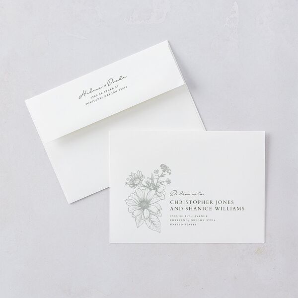 Rustic Botanical Frame Wedding Invitations Moss Signature Blank No Standard