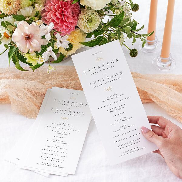 Flourishing Love Wedding Programs Gold Pure White Signature