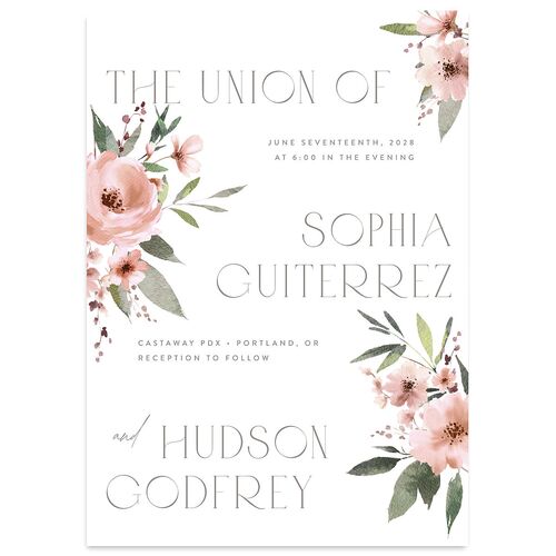 Beloved Union Wedding Invitations Shell Pink Signature Blank No Standard