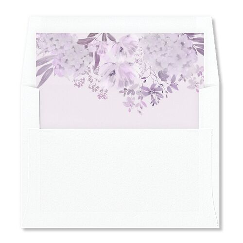 Monochrome Blooms Envelope Liners Sheer Lilac Standard Liner