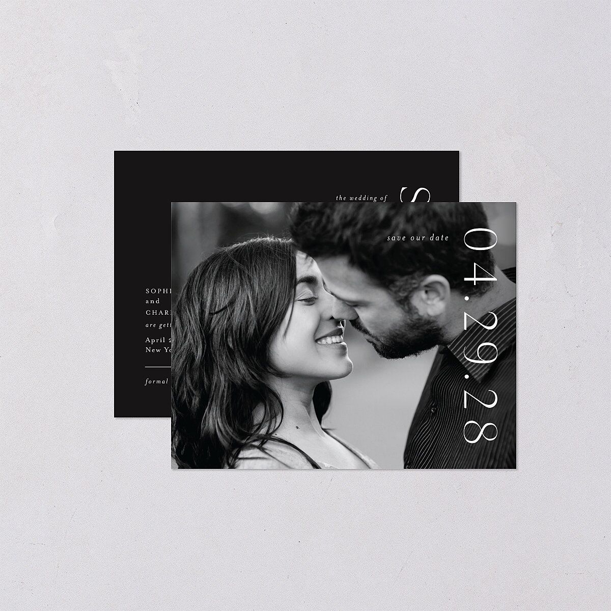 Timeless Elegance Save the Date Petite Cards Midnight Signature smooth Blank No Standard
