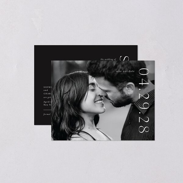 Timeless Elegance Save the Date Petite Cards Midnight Signature smooth Blank No Standard
