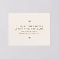 Antique Scallop Frame All-in-One Wedding Invitations Linen Signature Light Both Recipient and Return Addresses No