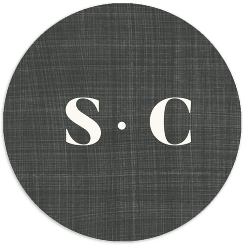 Love in NYC Wedding Stickers Medieval Grey Circle
