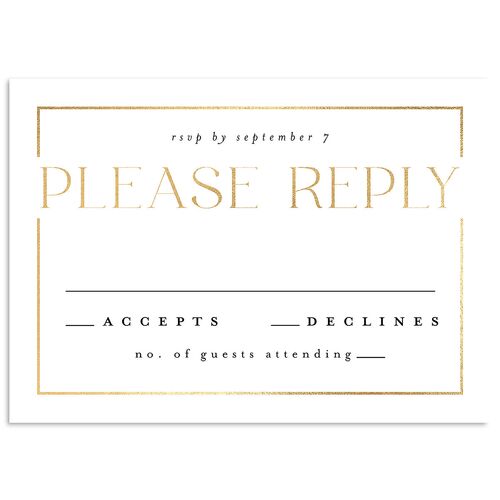 Elegant Frame Wedding Response Cards Gold Licorice Signature Standard