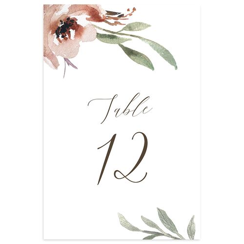 Muted Floral Table Numbers Camel Signature