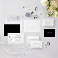 Classic Monogram Wedding Invitations Pure White Signature Blank No Standard