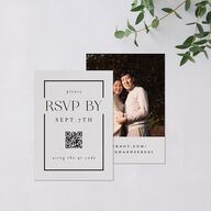 Elegant Frame QR Code RSVP Cards Fog Signature Standard