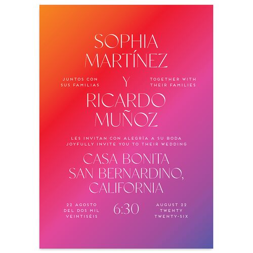 Color del Amor Wedding Invitations Crimson Signature Blank No Standard