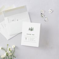 Etched Mountains Thank You Cards Hunter Green