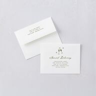 Hand Drawn Cake Save the Date Petite Cards Dark Camo Signature smooth Blank No Standard