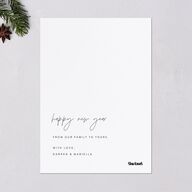 New Years Accent Holiday Cards Gold Pure White Signature Blank Standard Portrait