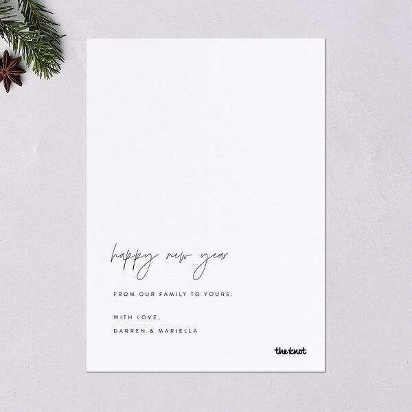 New Years Accent Holiday Cards Gold Pure White Signature Blank Standard Portrait
