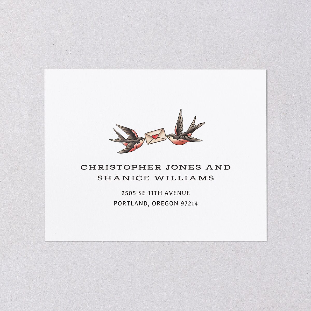 Til Death Tattoos All-in-One Wedding Invitations Linen Signature Light Both Recipient and Return Addresses No