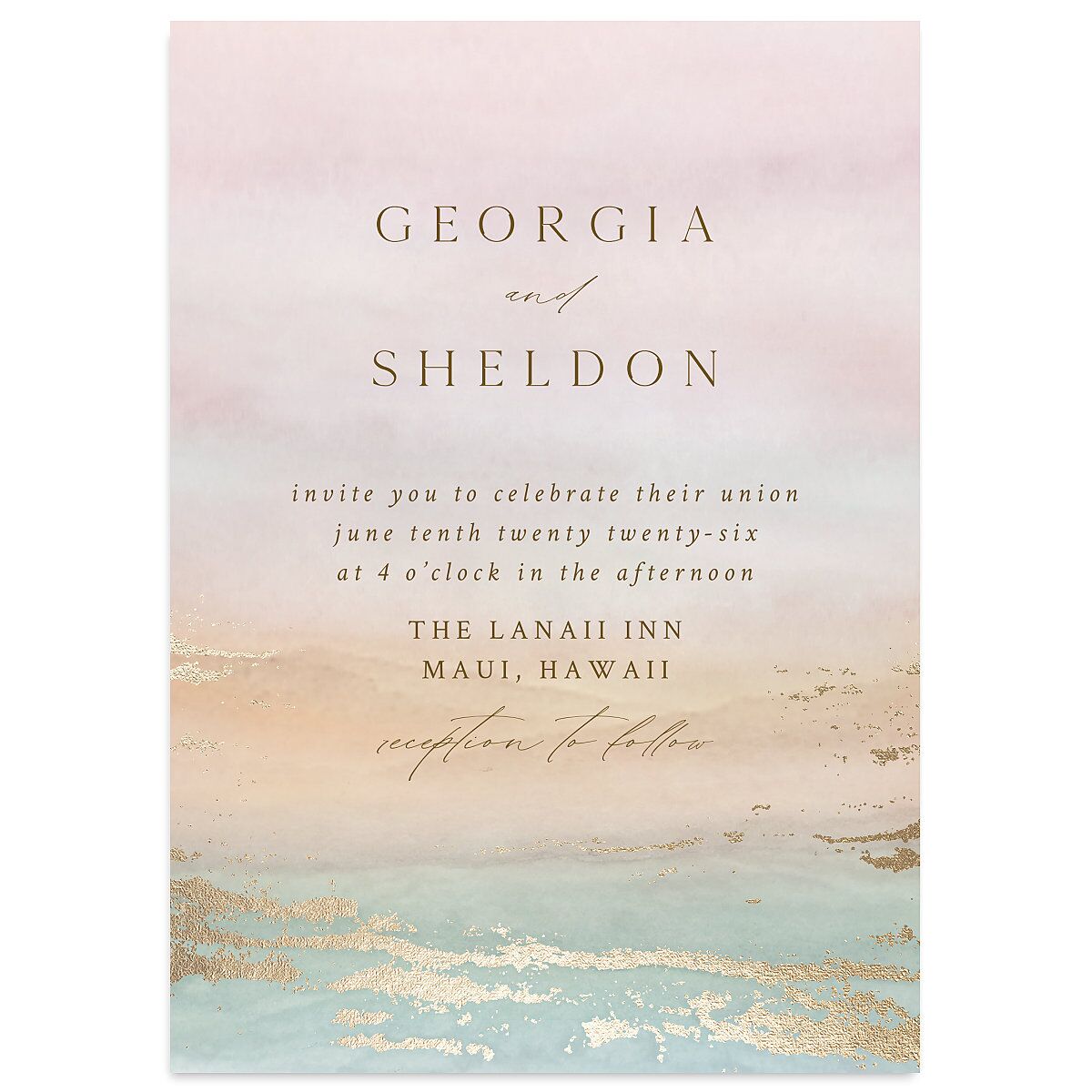 Ethereal Sunset Wedding Invitations