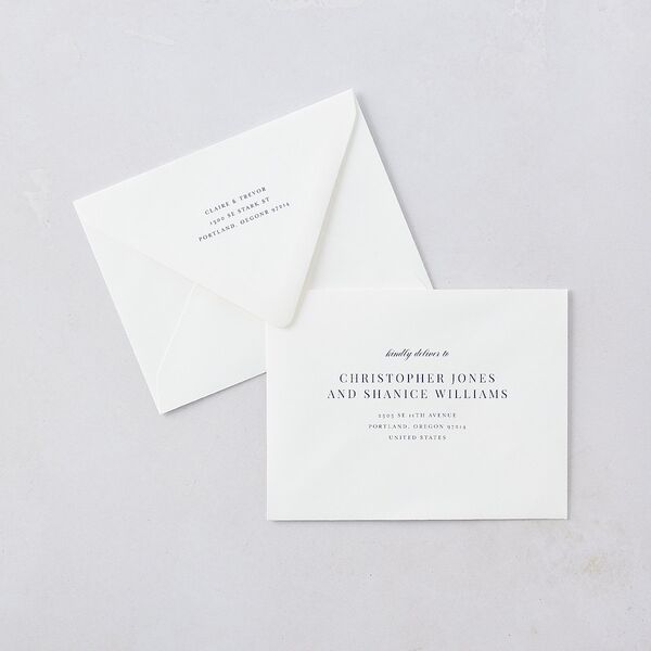 Elegant Lighthouse Thank You Card Euro Envelopes White Maritime Both Recipient and Return Addresses Luxe Signature