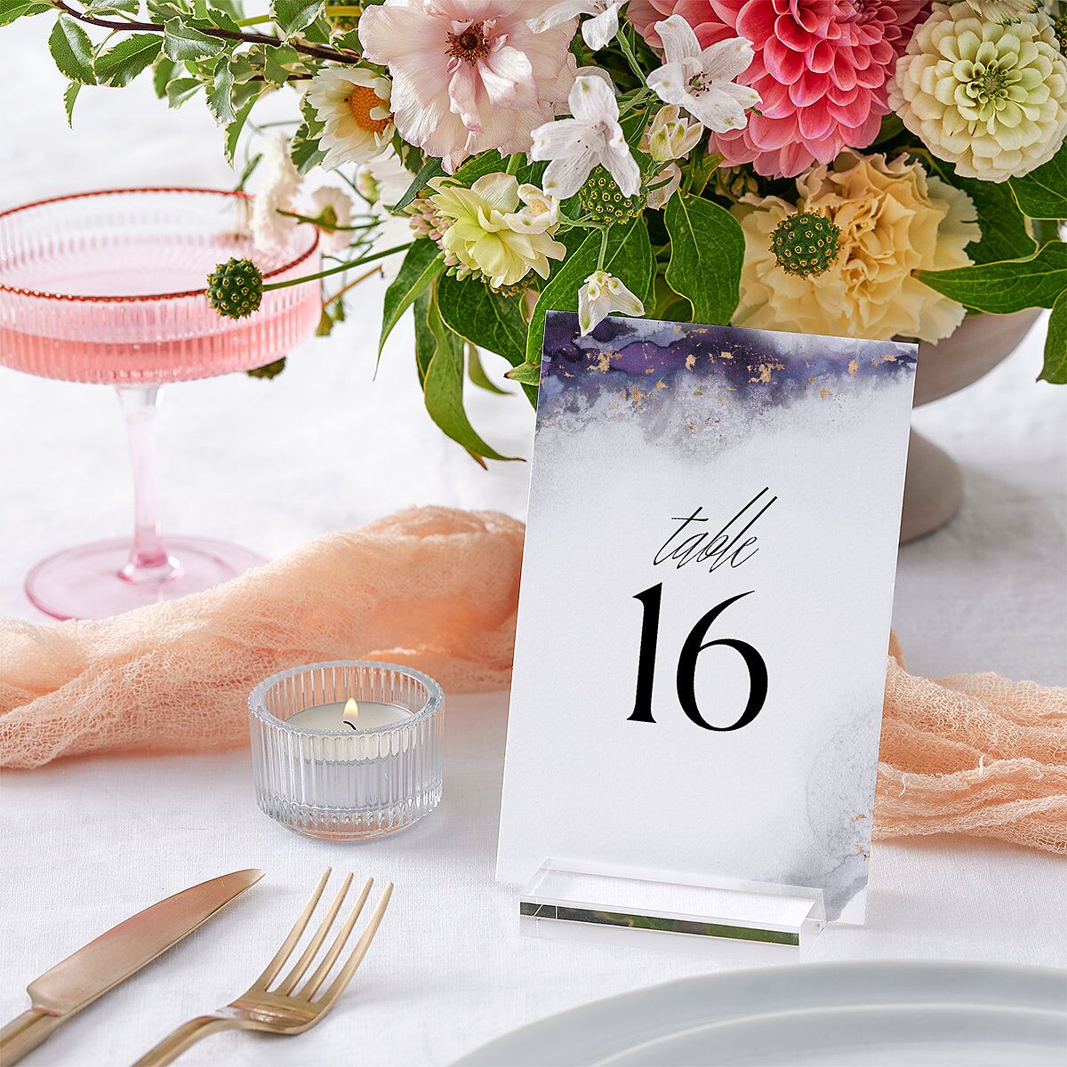 Painted Ethereal Table Numbers Jewel Purple Signature