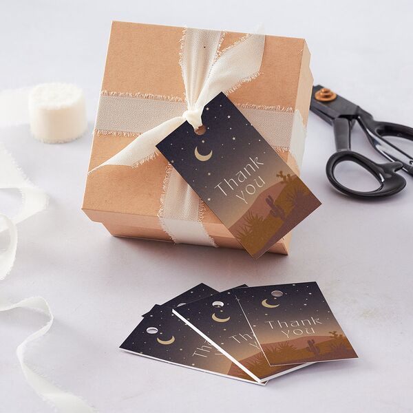 Desert Moon Favor Gift Tags Gold Dark Navy Signature