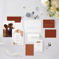 Bohemian Arch Save The Date Cards Copper Signature smooth Blank No