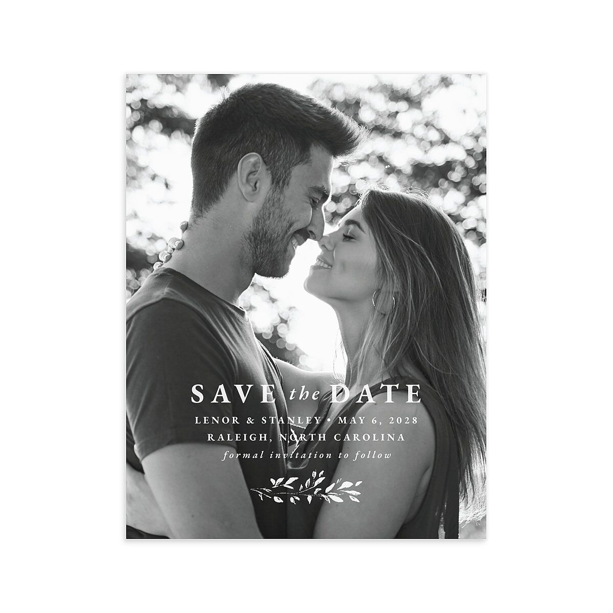 Foliage Accent Save the Date Petite Cards