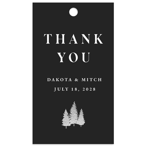 Mountain Escape Favor Gift Tags Silver Charcoal Signature