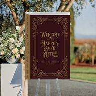 Vintage Storybook Standard Welcome Sign Large Merlot Standard Indoor Foam Core L Welcome