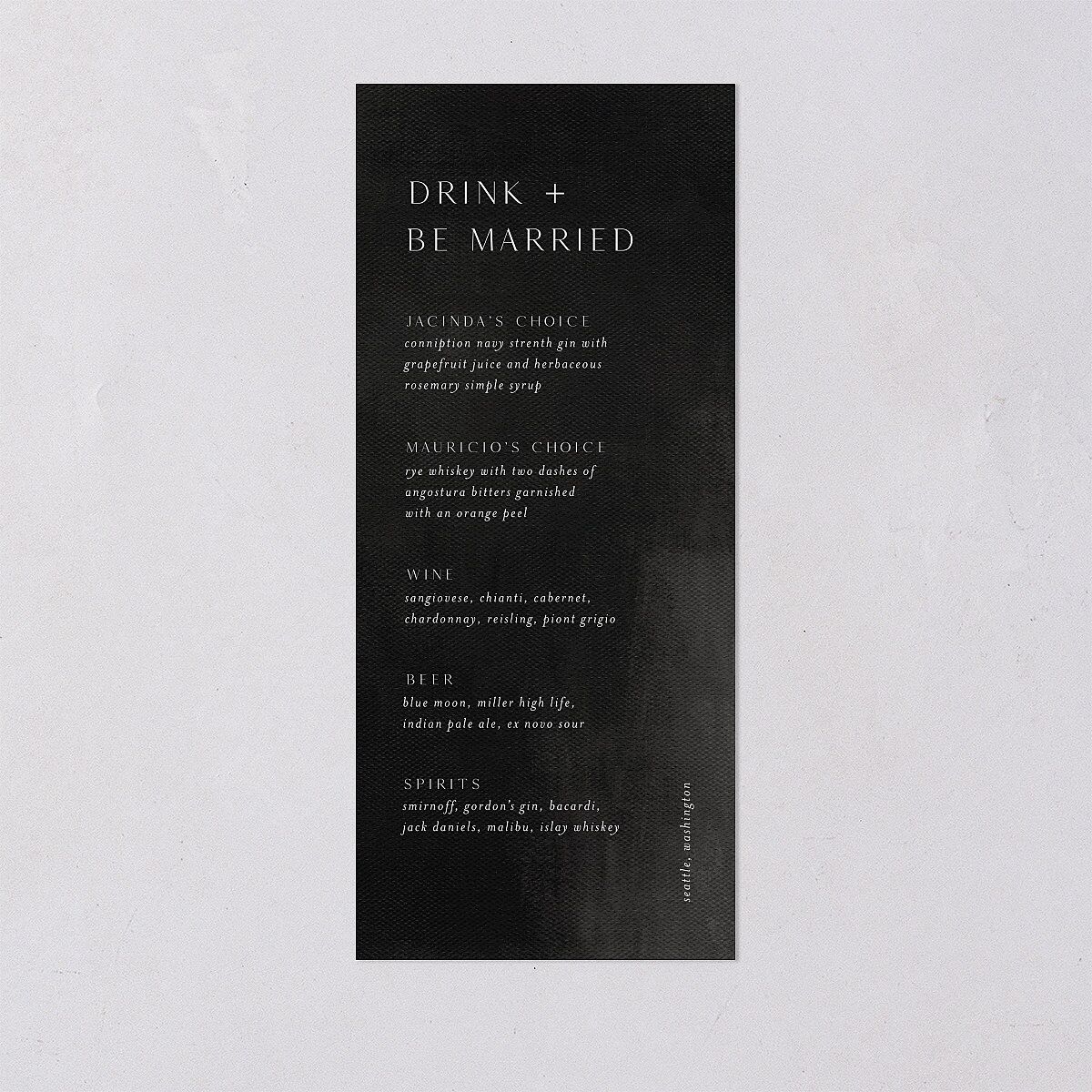 Modern Canvas Menus Midnight Signature