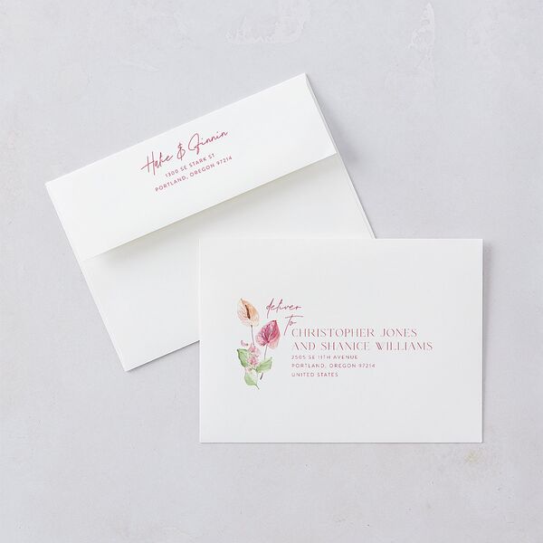 Whimsical Maximalist Floral Wedding Invitations Mulberry Signature Blank No Standard