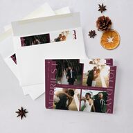 Bookend Greeting Holiday Cards Bordeaux Signature Blank Standard Landscape