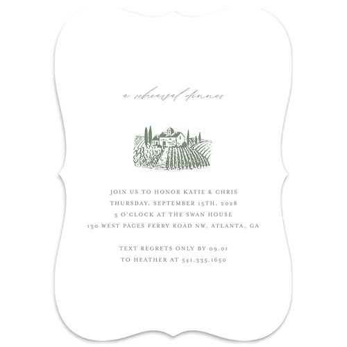 Classic Landscape Rehearsal Dinner Invitations Thyme Signature Blank Bracket