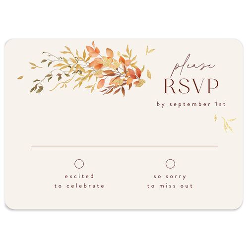 Harvest Crescent Wedding Response Cards Gold Champagne Signature Rounded