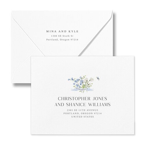 Fairytale Wildflower Crest Thank You Card Euro Envelopes White Stream Recipient Address Luxe Signature